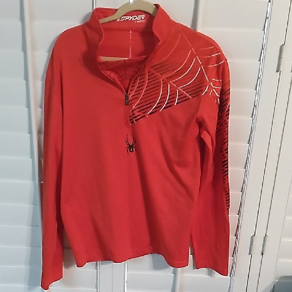 Spyder Red Spider Web Design Pullover